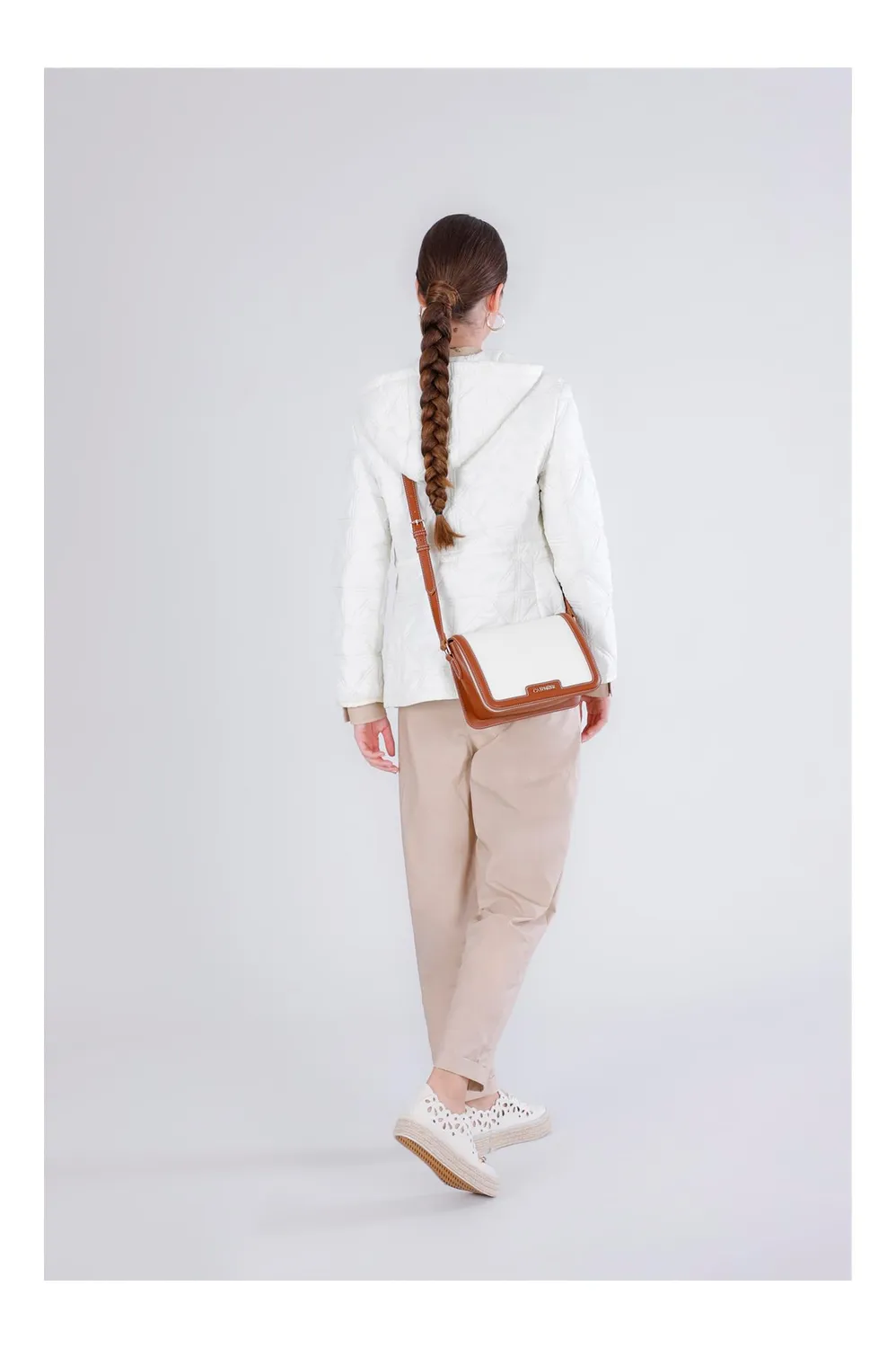 CafèNoir Borsa a tracolla donna canvas cuoio naturale