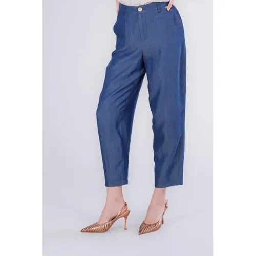 CafèNoir Cocoon Tencel Denim pantaloni donna indaco