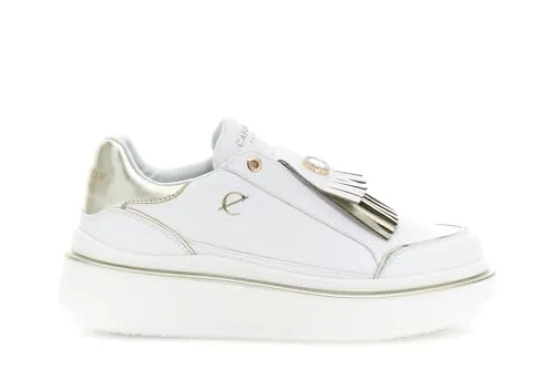 CafèNoir slip-on sneakers donna pelle bianco oro 35