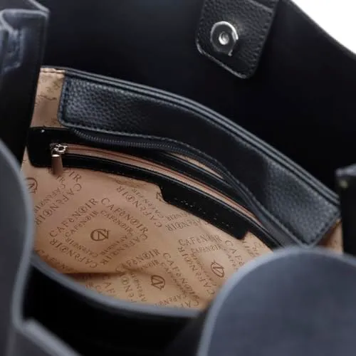 CafèNoir Effetto Suede Lettering borsa tracolla nera