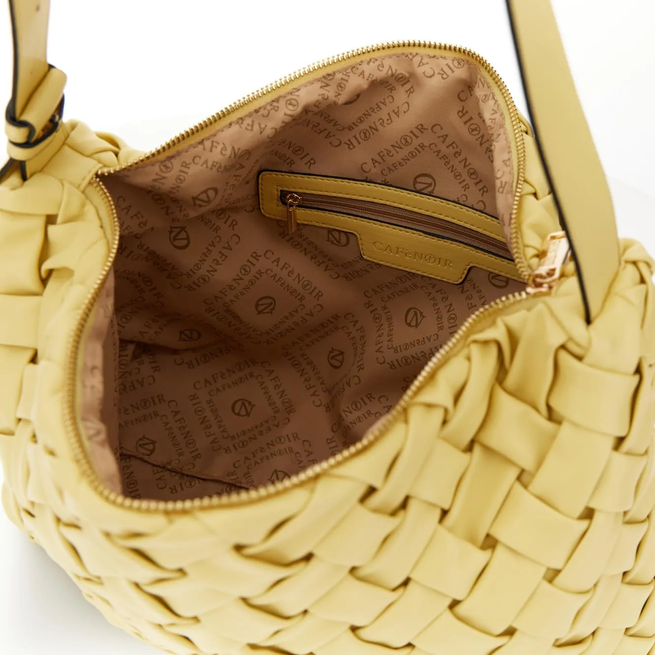 CafèNoir Borsa a Spalla Nappa Intrecciata Gialla