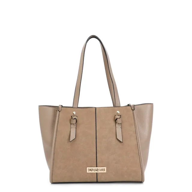 CafèNoir Tote Granoso Effetto Suede Fango