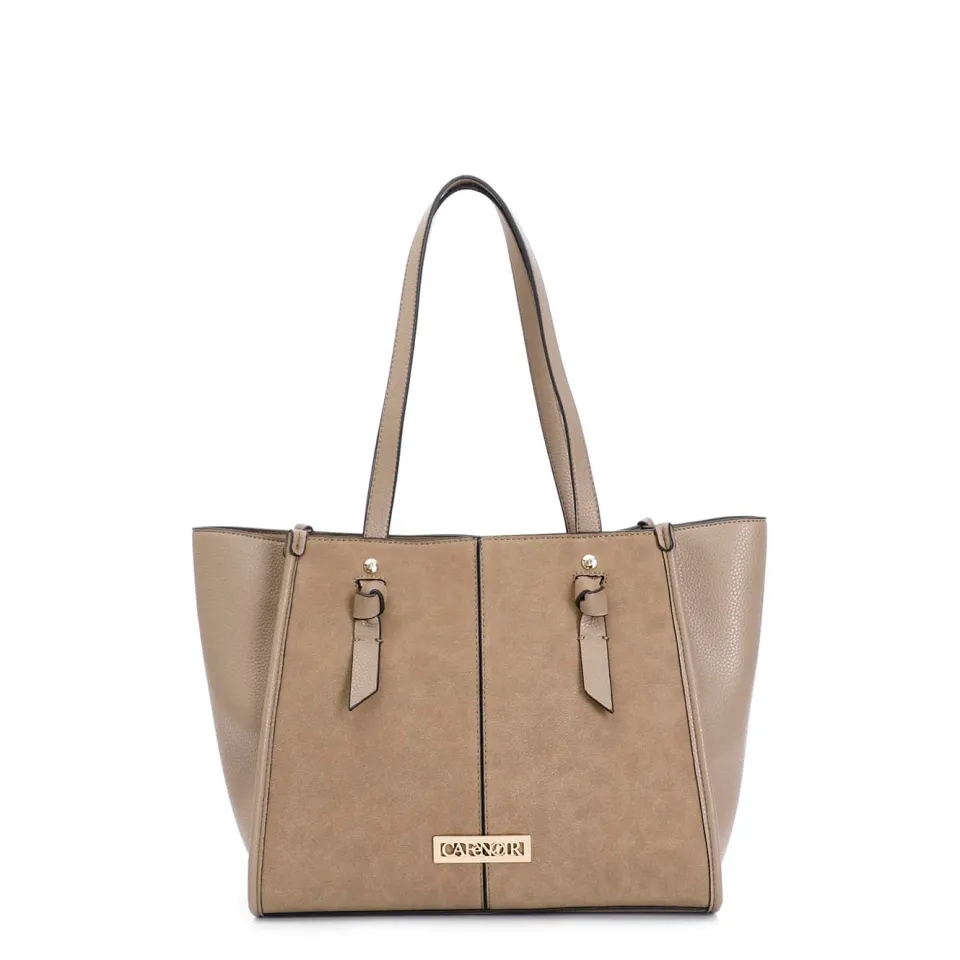 CafèNoir Tote Granoso Effetto Suede Fango