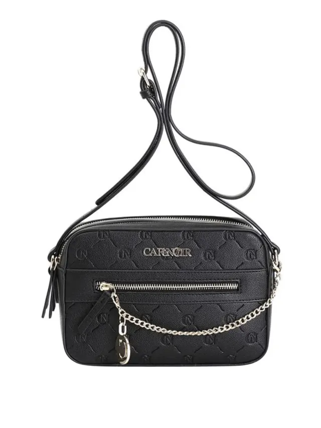 CafèNoir Borsa Donna Nero Logo Embossed
