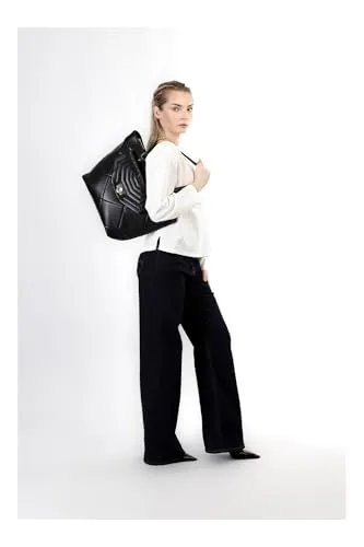 CafèNoir Shopping Trapuntata Rombi Borsa Nera Pattina