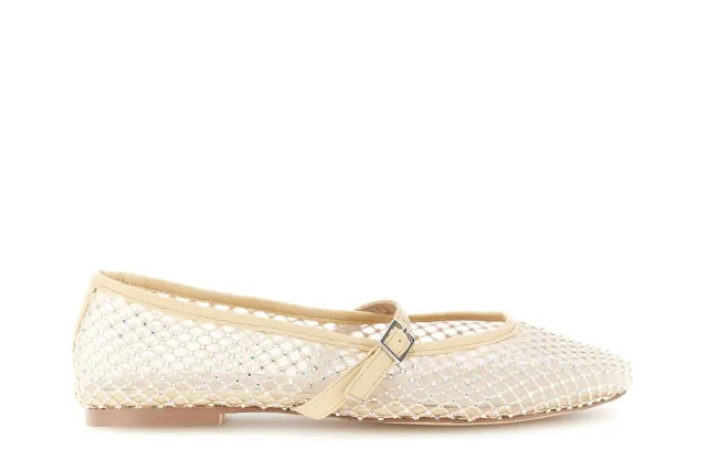CafèNoir Ballerine Rete Strass Punta Affusolata