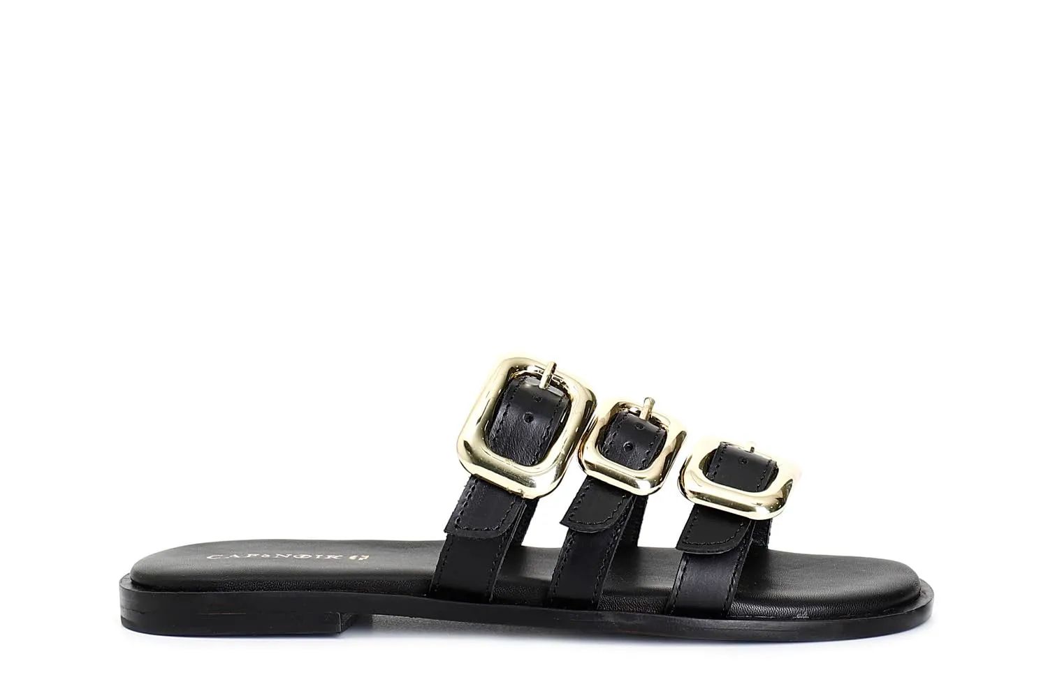 CafèNoir Ciabatta Pelle Tre Fibbie Donna Taglia 39 Nero