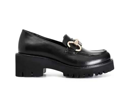CafèNoir Mocassino Donna Pelle Nero con Morsetto