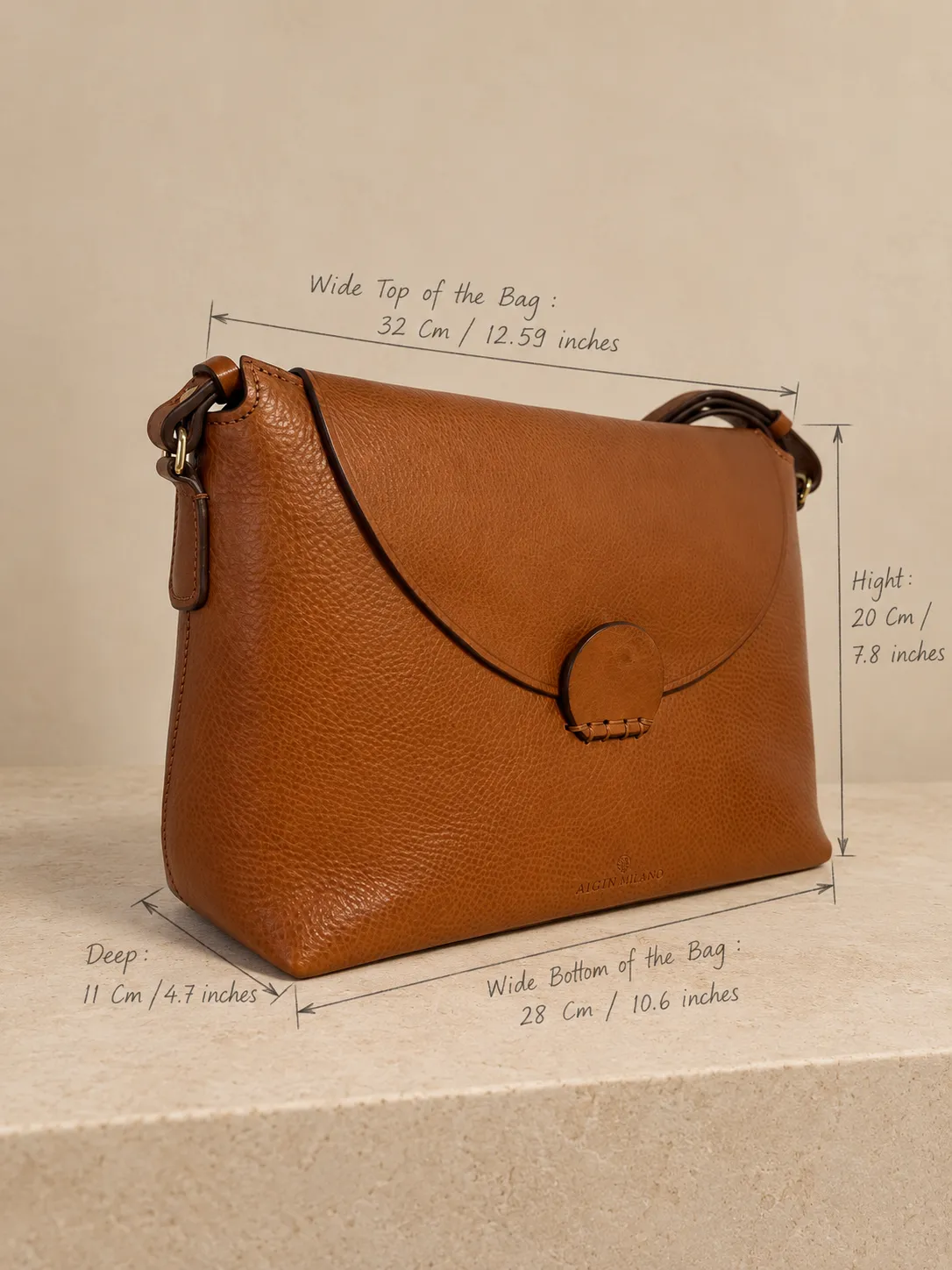 Aigin Milano Icon Borsa Tracolla Pelle Compatta