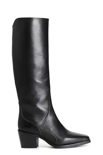 CafèNoir Stivale Pelle Nero texano tacco 55 mm
