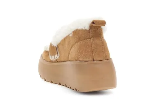 CafèNoir Mocassini pelle scamosciata cuoio platform