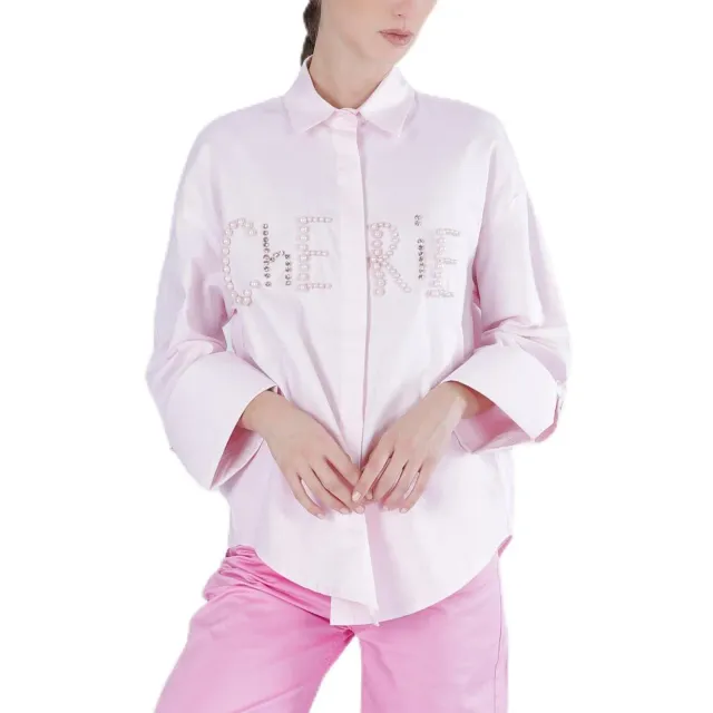 CafèNoir Camicia Oxford Ricamo Chérie Rosa S