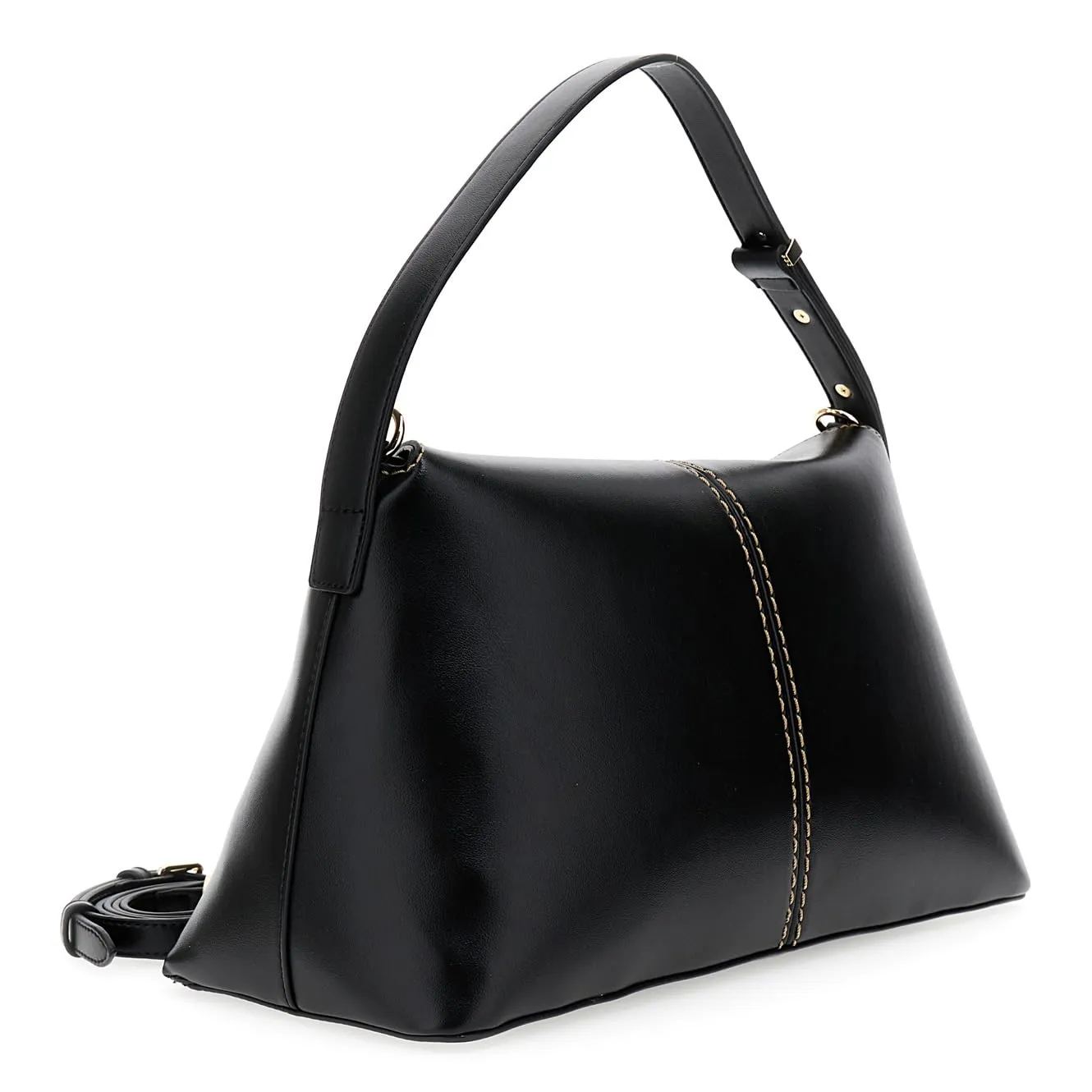 CafèNoir Borsa Sottospalla Pattina Nera Cuciture Contrasto