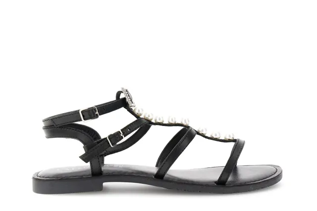 CafèNoir Flat sandali pelle fibbia gioiello donna