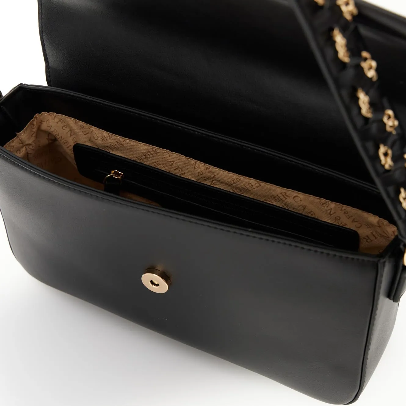 CafèNoir Borsa a Spalla Nera Coulisse con Catenina