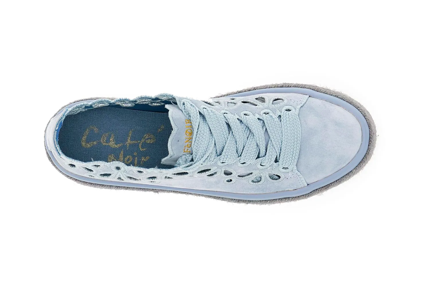 CafèNoir Sneakers Pelle Intagli Laserati Donna Cielo