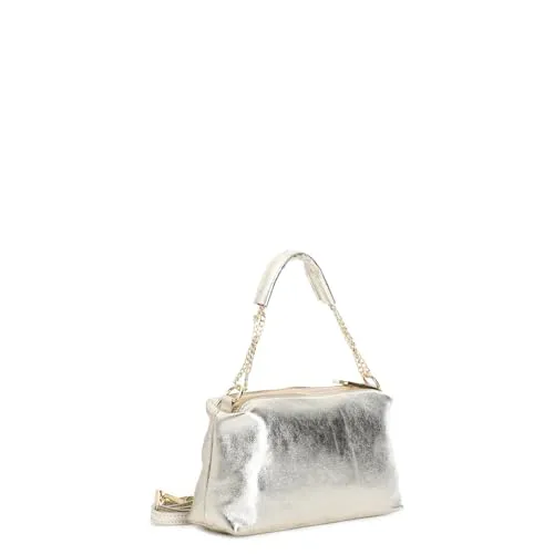 CafèNoir Camera Bag borsa metallizzata platino catena