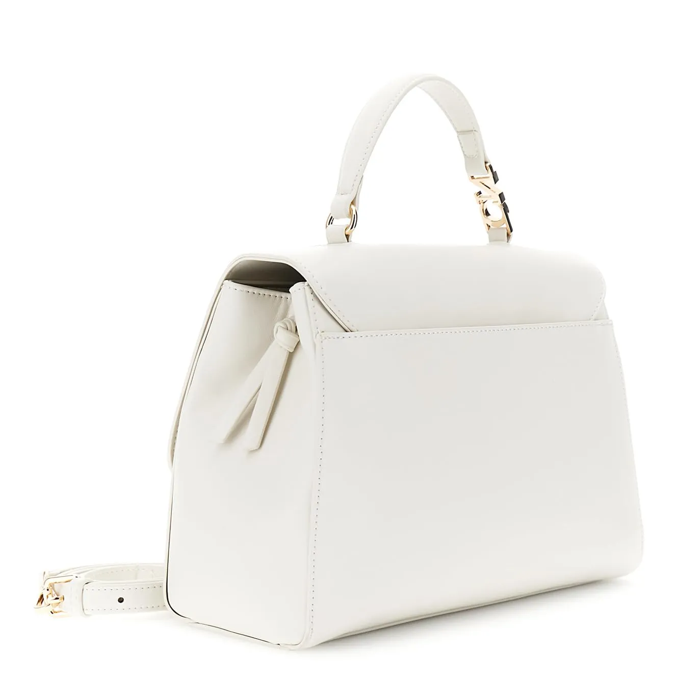 CafèNoir Borsa Mano Donna Effetto Pelle Avorio Fiori