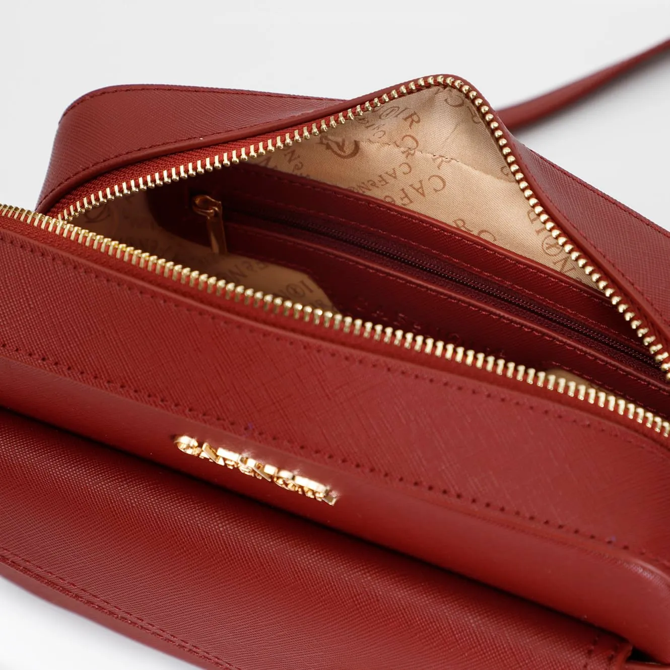 CafèNoir Camera Bag borsa saffiano rossa charm