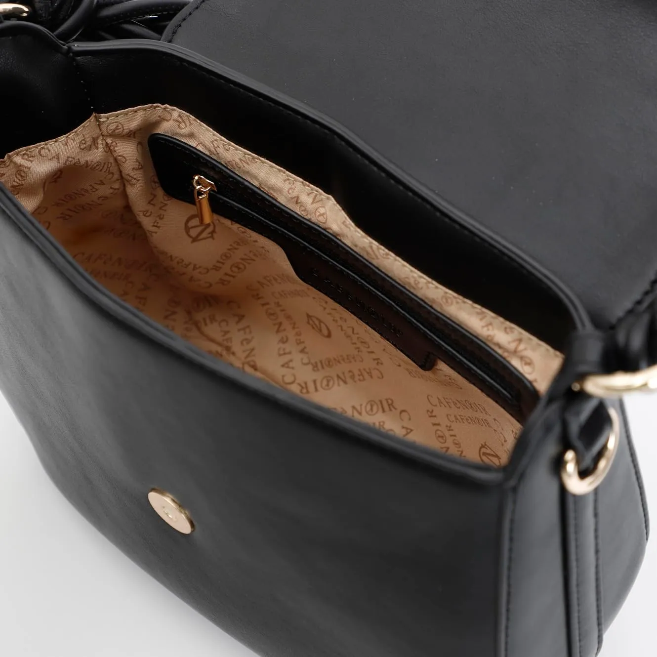 CafèNoir Borsa Pattina Nera Manico Intrecciato Logo
