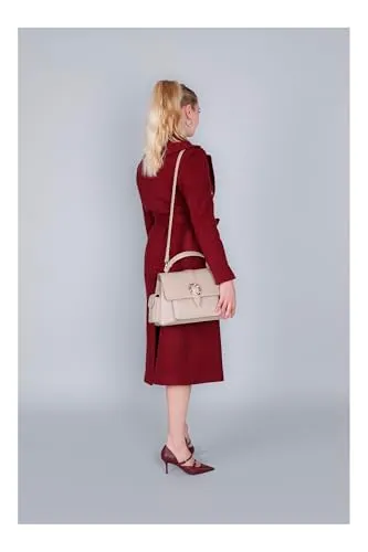 CafèNoir Borsa a Mano Pattina Taupe Effetto Grana