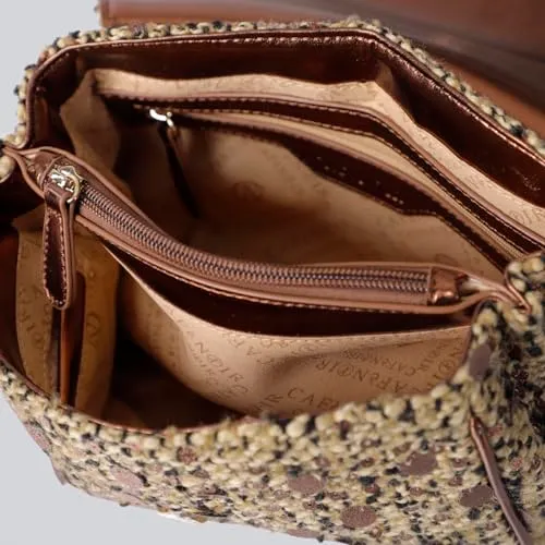 CafèNoir Spalla Bouclé Paillettes Borsa Bronzo