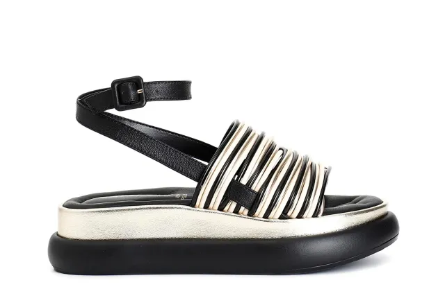 CafèNoir Sandali Donna Multilistini Multi Nero 39