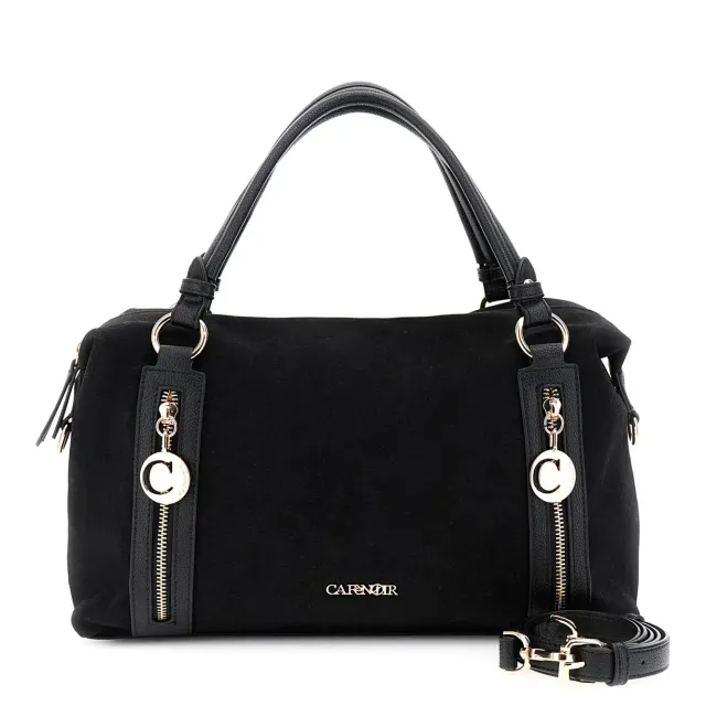 CafèNoir Bauletto Donna Nero Effetto Suede con Zip
