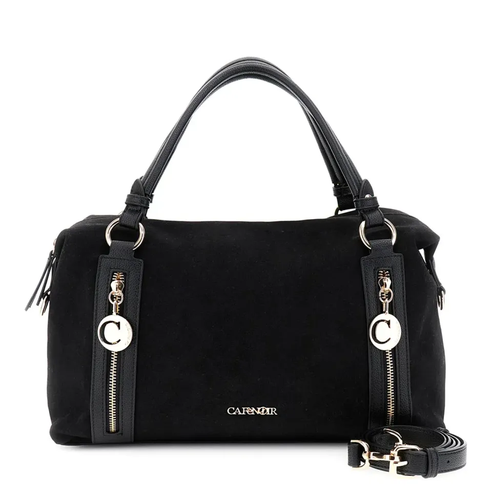 CafèNoir Bauletto Donna Nero Effetto Suede con Zip