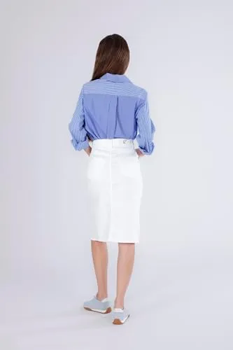 CafèNoir Gonna Spacco Davanti gonna off white bull denim