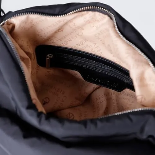 CafèNoir Sacca Nylon Nera con Cinghie Regolabili