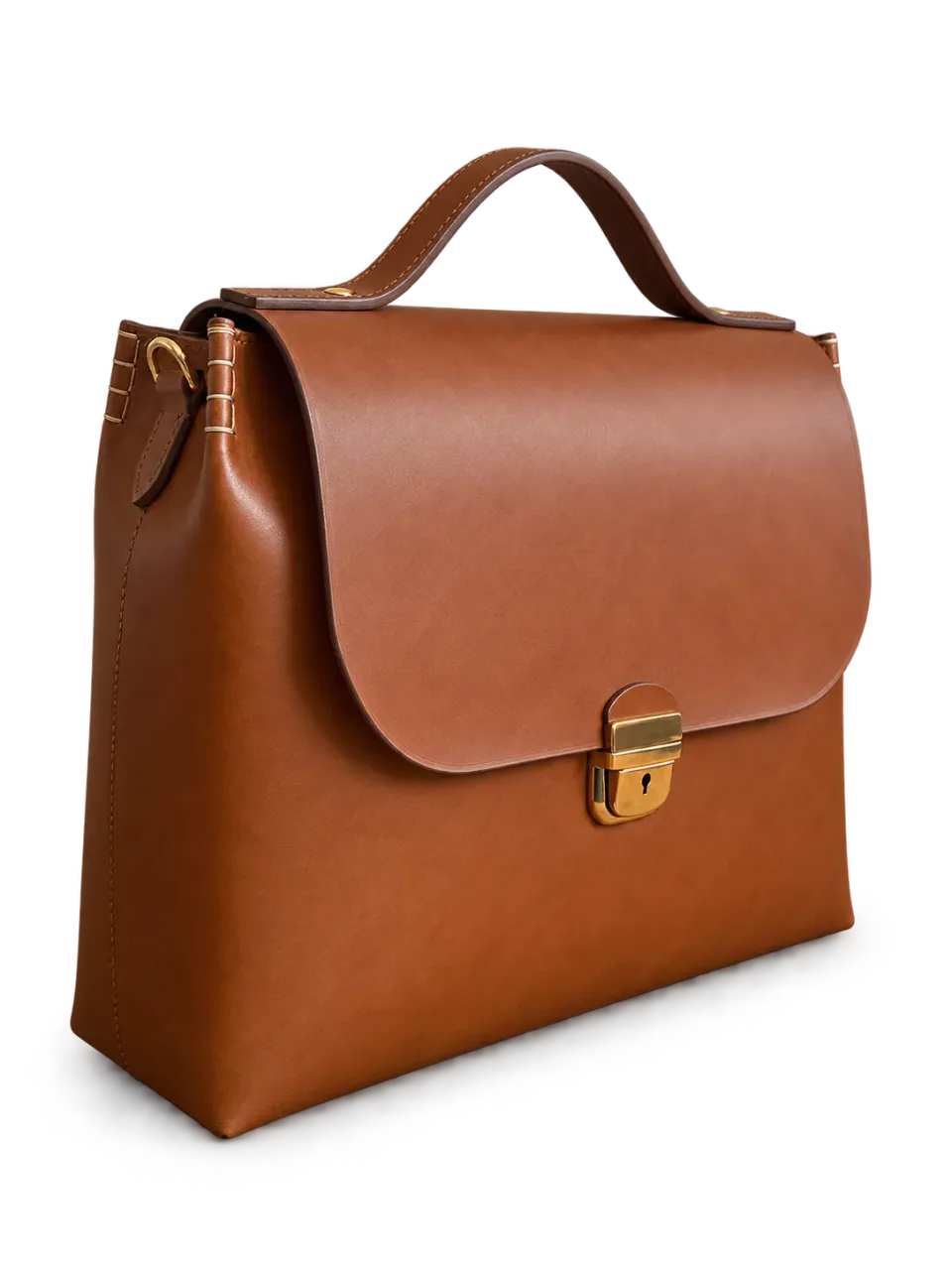 Aigin Milano 24 Ore Cartella Pelle Liscia Chiusura Ottone