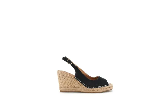 CafèNoir Spuntata Sandali Donna Canvas Zeppa 9 cm