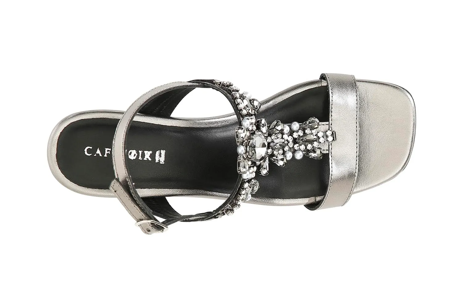 CafèNoir Sandali Donna a T in Pelle con Gioiello