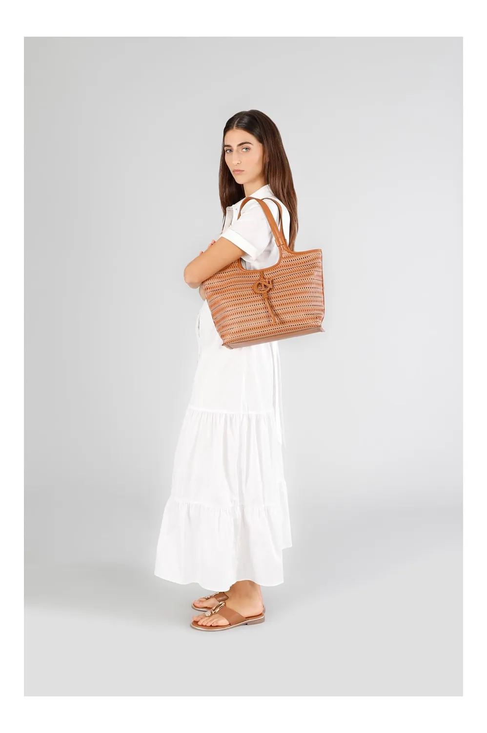 CafèNoir Shopping Cuoio Rete Intrecciata Donna