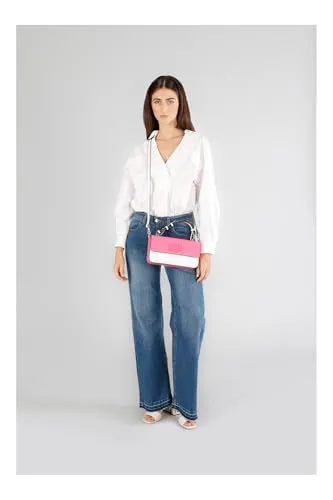 CafèNoir Borsa a Mano Bicolore Tracolla Fuxia Pattina