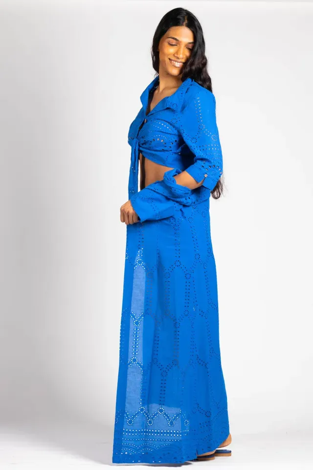 Figus Amalfi Blu kimono sangallo cotone 42 44