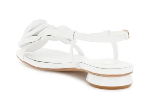CafèNoir Sandali Fiori Effetto Pelle Off White 1,5 cm