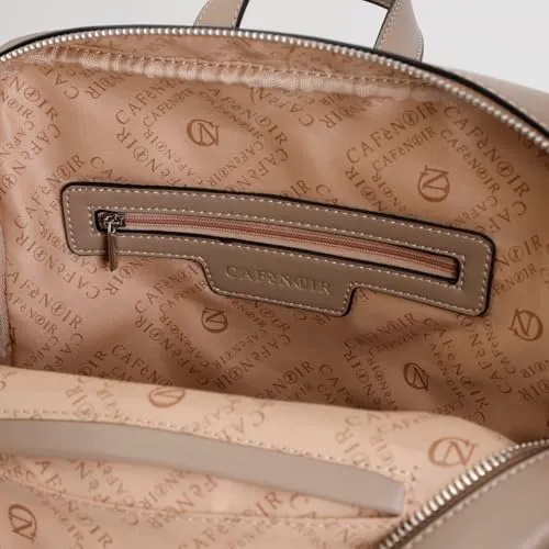 CafèNoir Zaino Donna Tortora con Tasca e Lettering Metallo