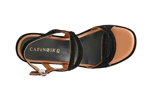 CafèNoir Sandali Zeppa Scamosciata Neri 39 Zeppa 9,5 cm
