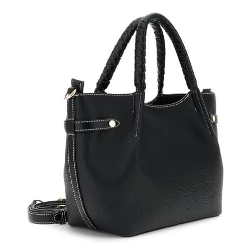 CafèNoir Shopping Bag Pieghe Donna Nera Effetto Pelle