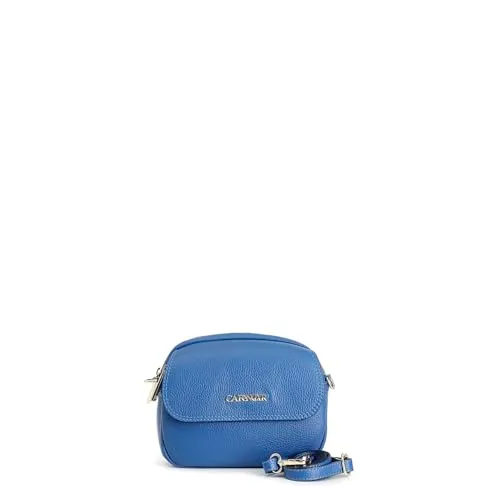 CafèNoir Camera Bag Pelle Bluette con Pattina