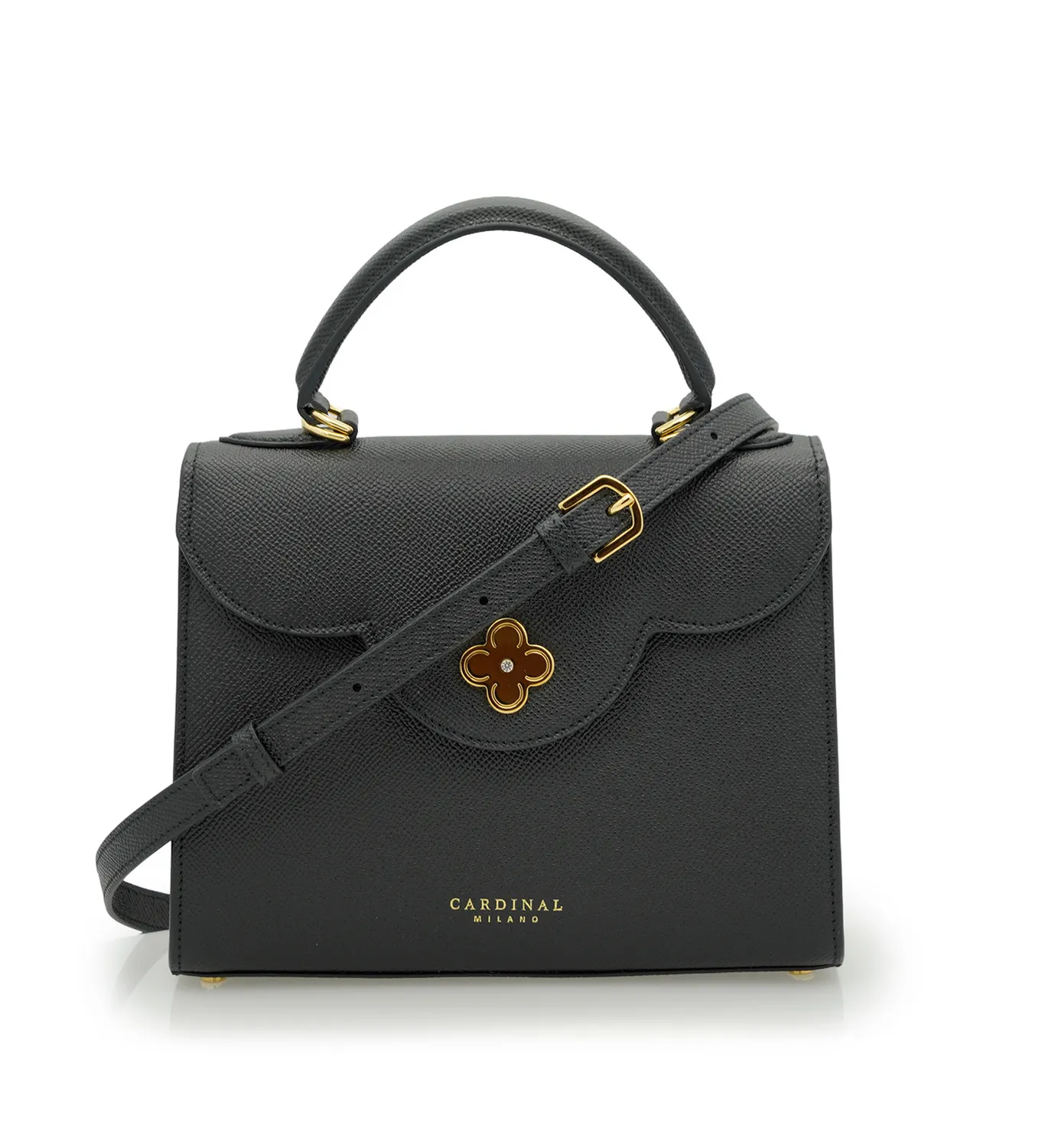 Cardinal Milano First Lady borsa vitello martellato nero tracolla