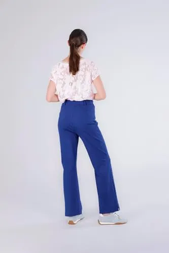 CafèNoir Pantaloni a Zampa Donna Blu Elasticizzati