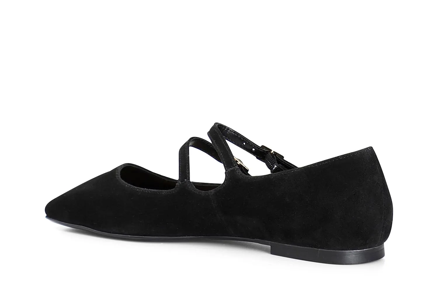 CafèNoir Ballerine Camoscio Nero Doppio Laccio Fibbia