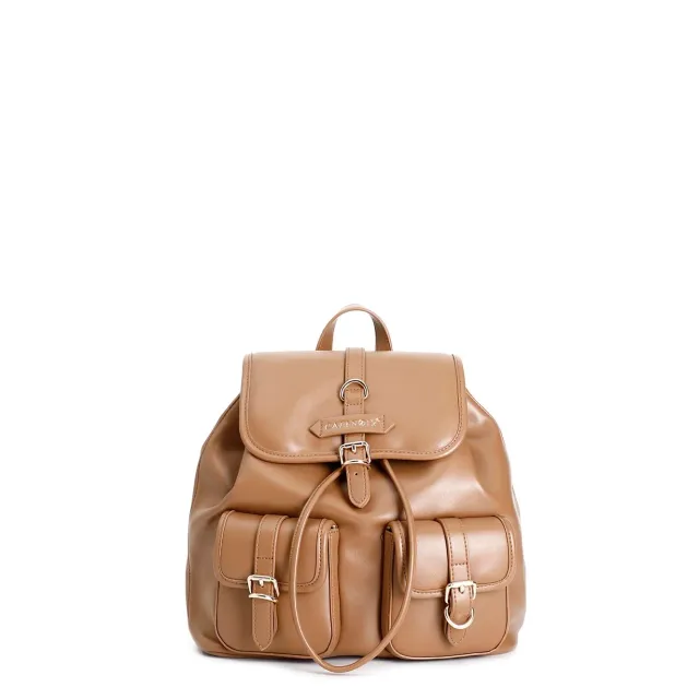 CafèNoir Zaino Pattina Fibbie Borsa Cuoio 27x29x15 cm
