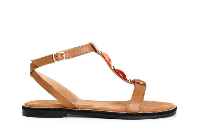 CafèNoir C1XM1015 Sandali a T in Pelle con Pietre