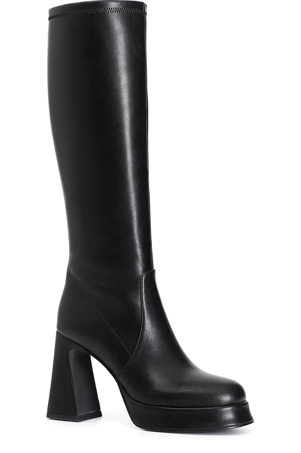 CafèNoir Stivali Donna Similpelle Nero Stretch Tacco 95