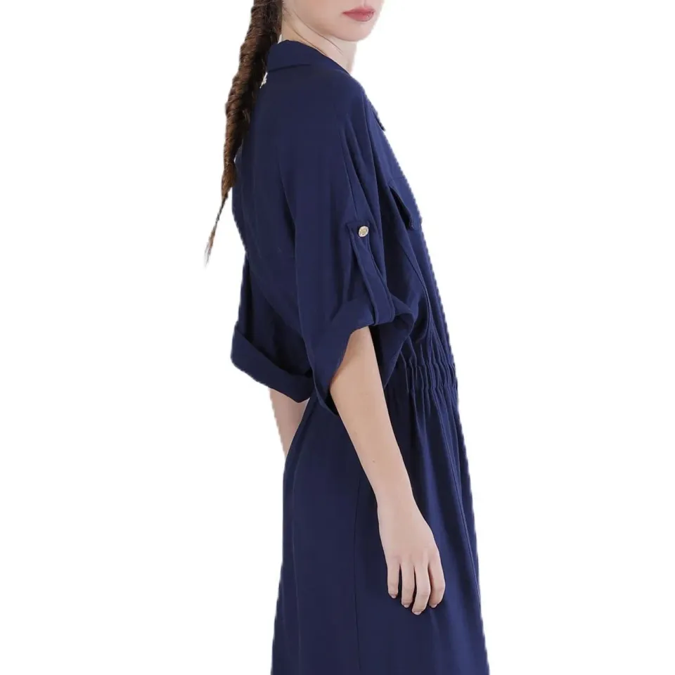 CafèNoir Abito Chemisier Elastico Kimono Navy M