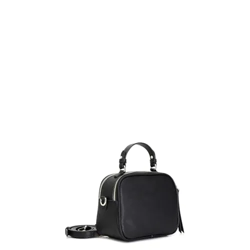 CafèNoir Camera Bag Donna Nera Saffiano Doppia Zip